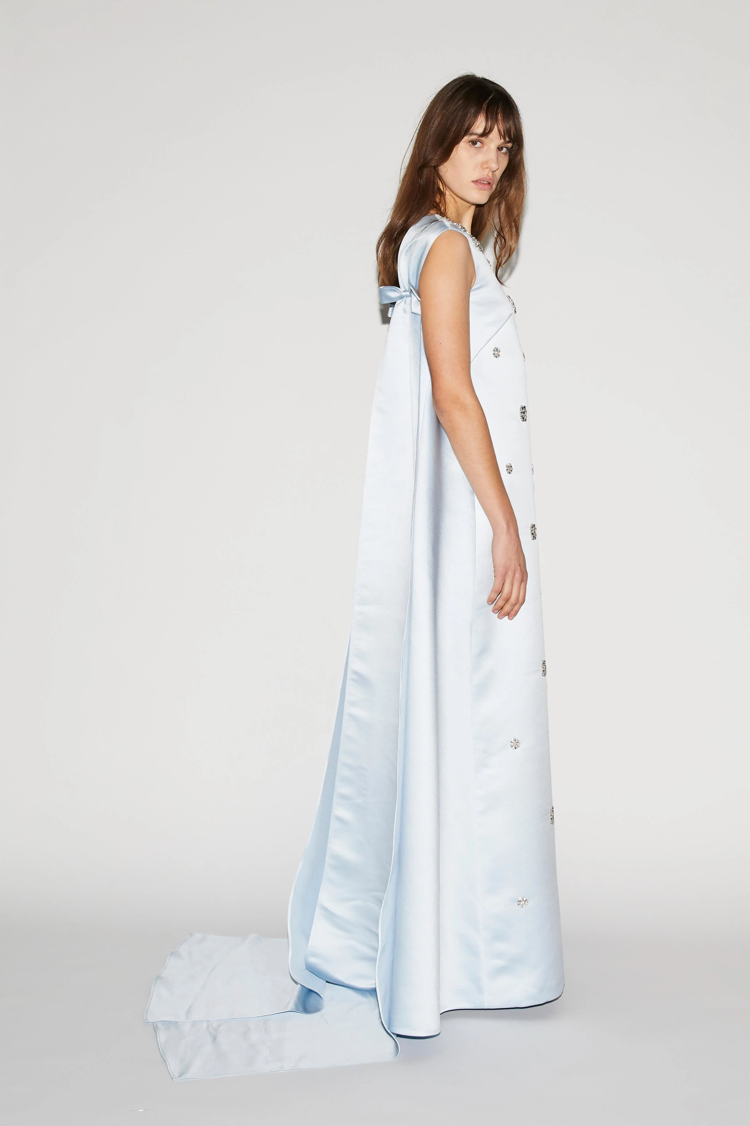 Amoret Gown Ice Blue Embroidered Duchesse - Image 5