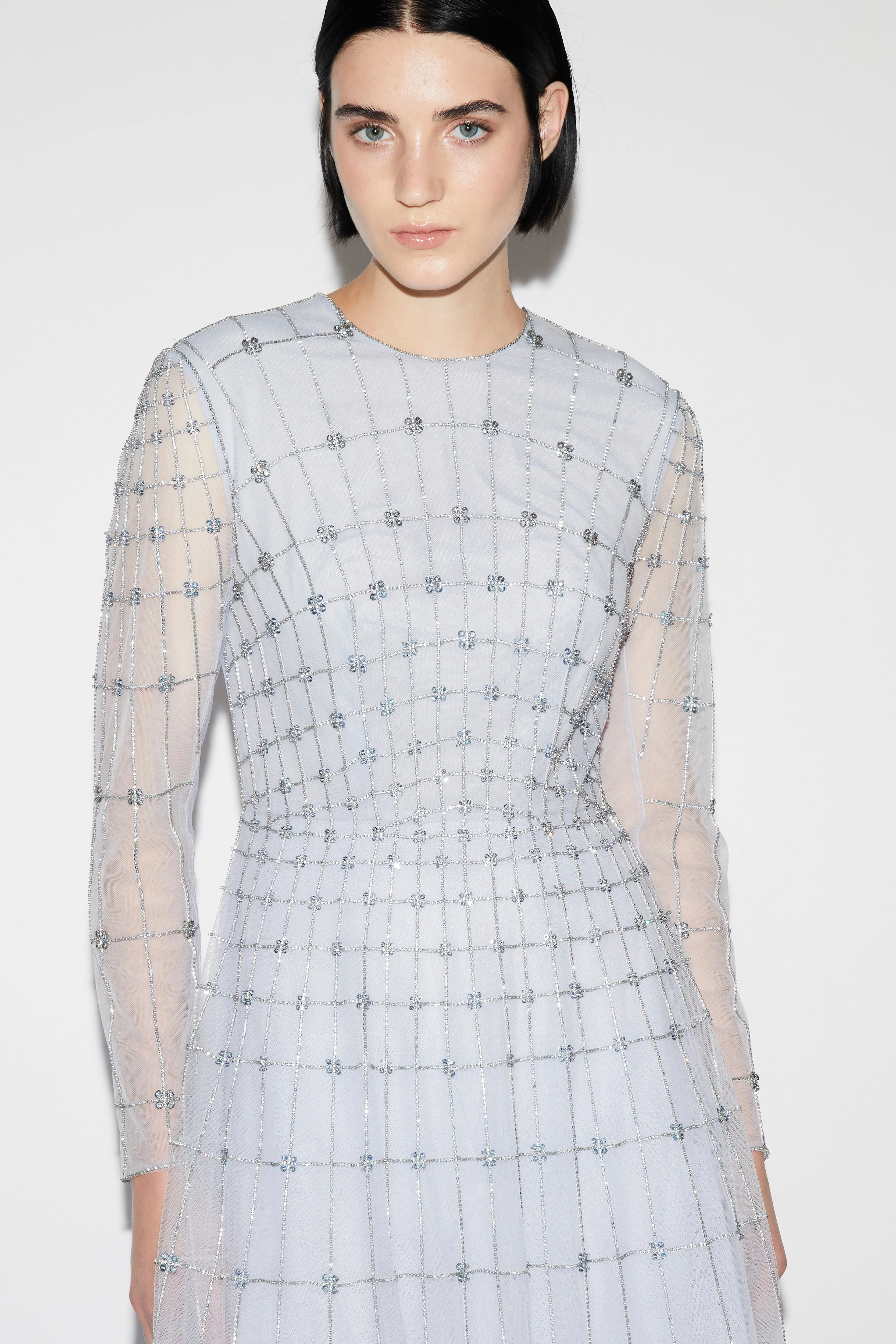 Anissa Gown Pale Blue Embellished Tulle - Image 5