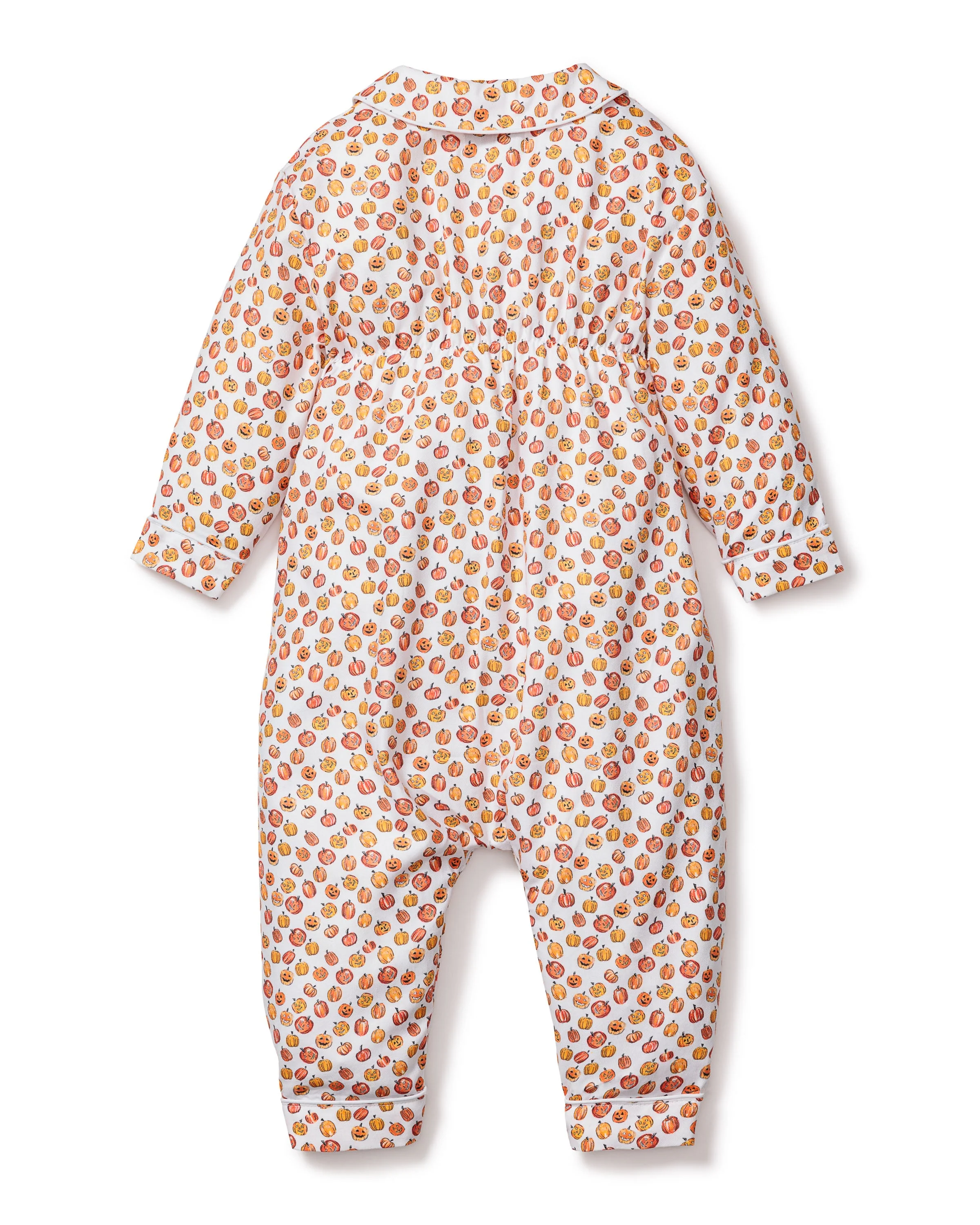 Baby’s Twill Cambridge Romper in Pumpkin Patch - Image 5