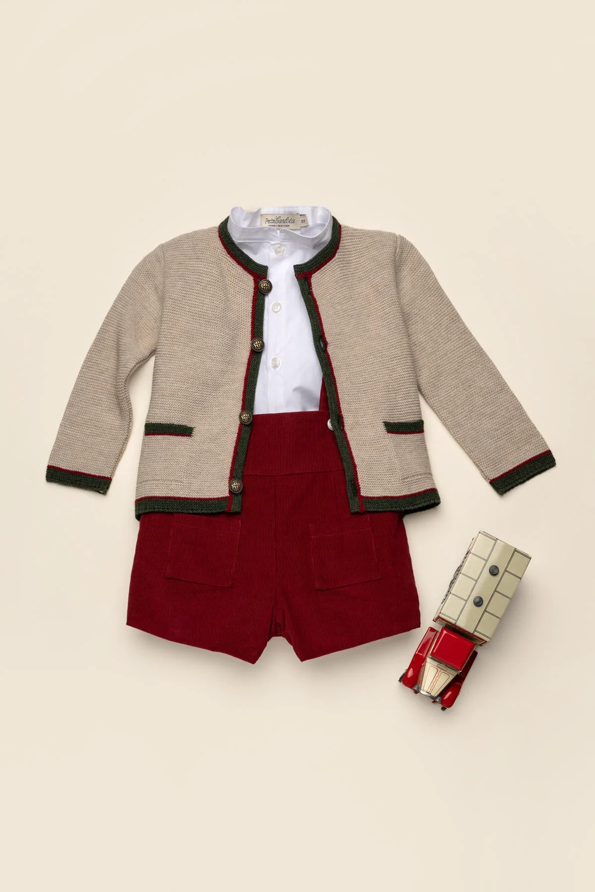 Julian Corduroy Romper in Cherry - Image 3