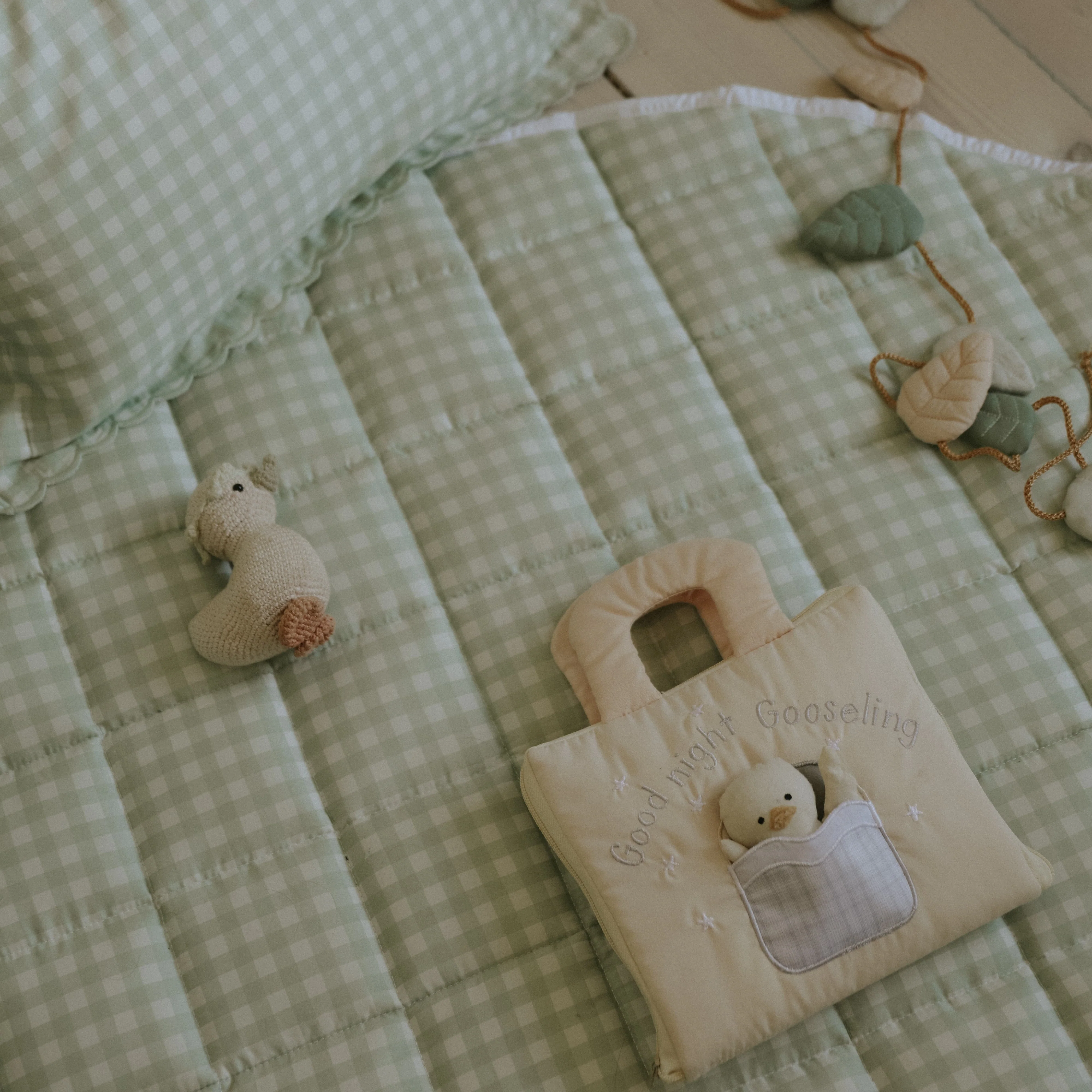 Picnic Gingham Play Mat in Green - Image 4