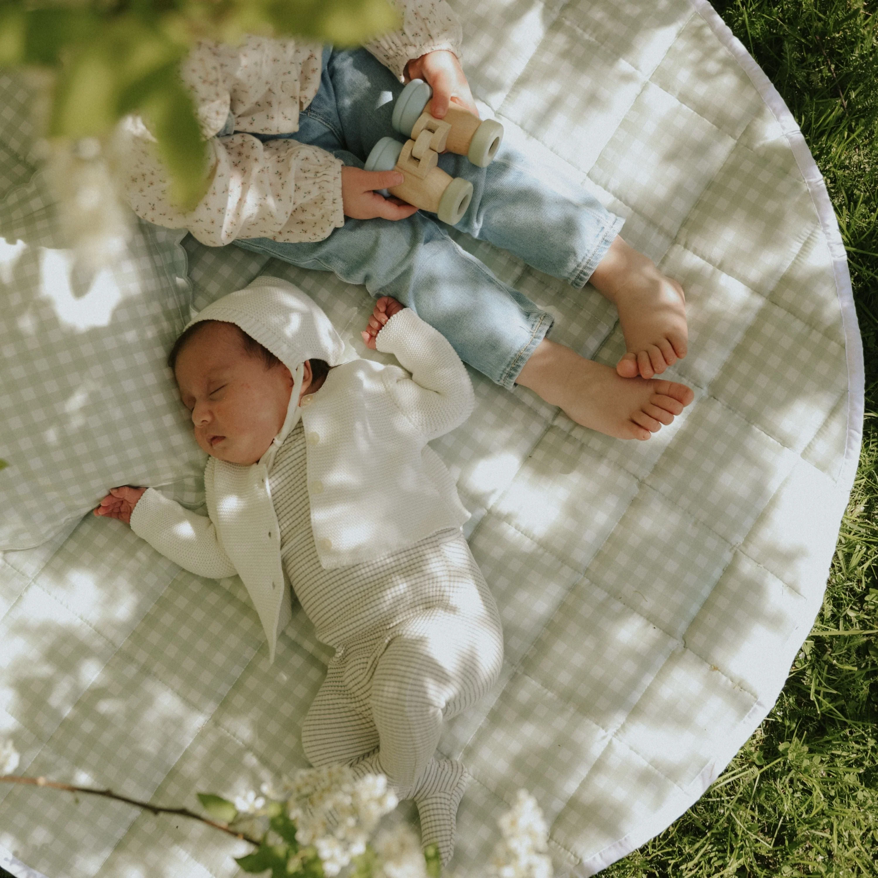 Picnic Gingham Play Mat in Green - Image 5