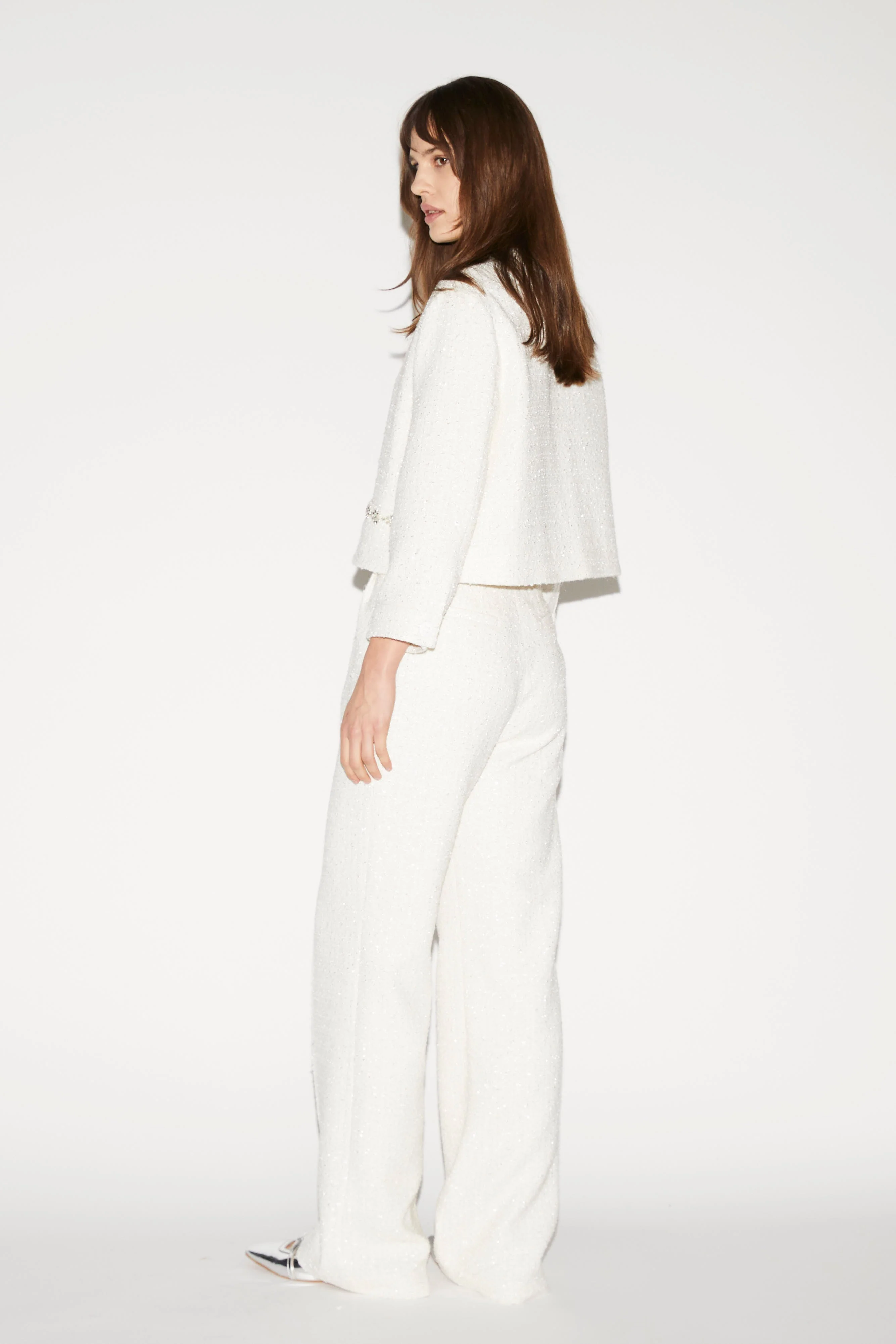 Rowan Trousers Ivory Tweed - Image 3