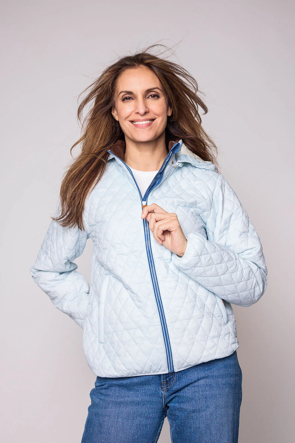 Women's Cloud Blue Quilted Puffer Jacket - Image 5