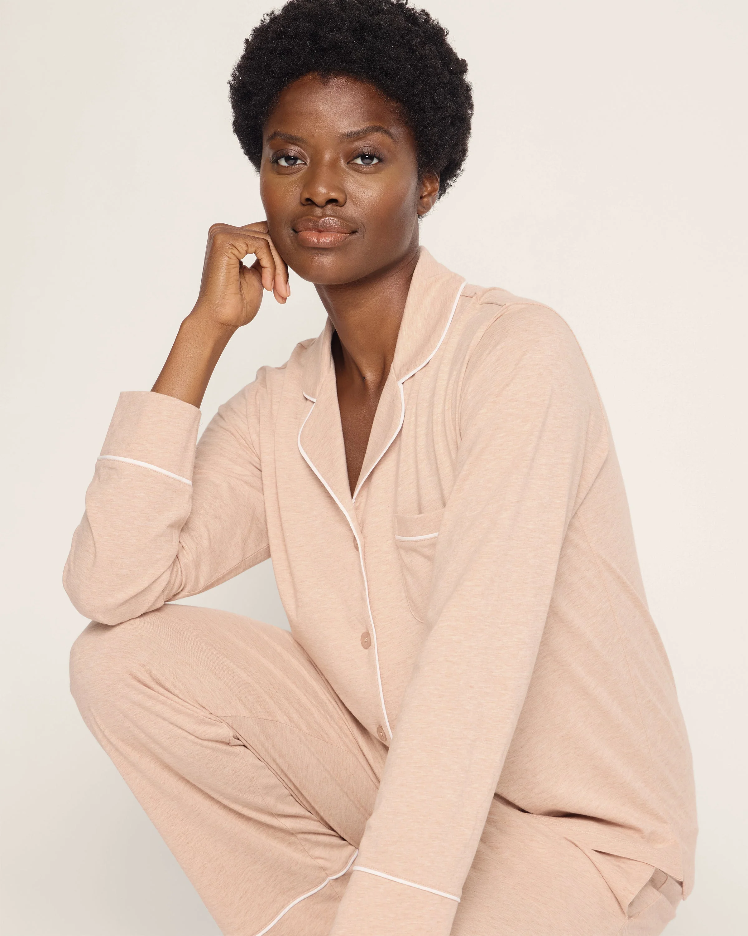 Women’s Pima Pajama Set in Camel - Image 5