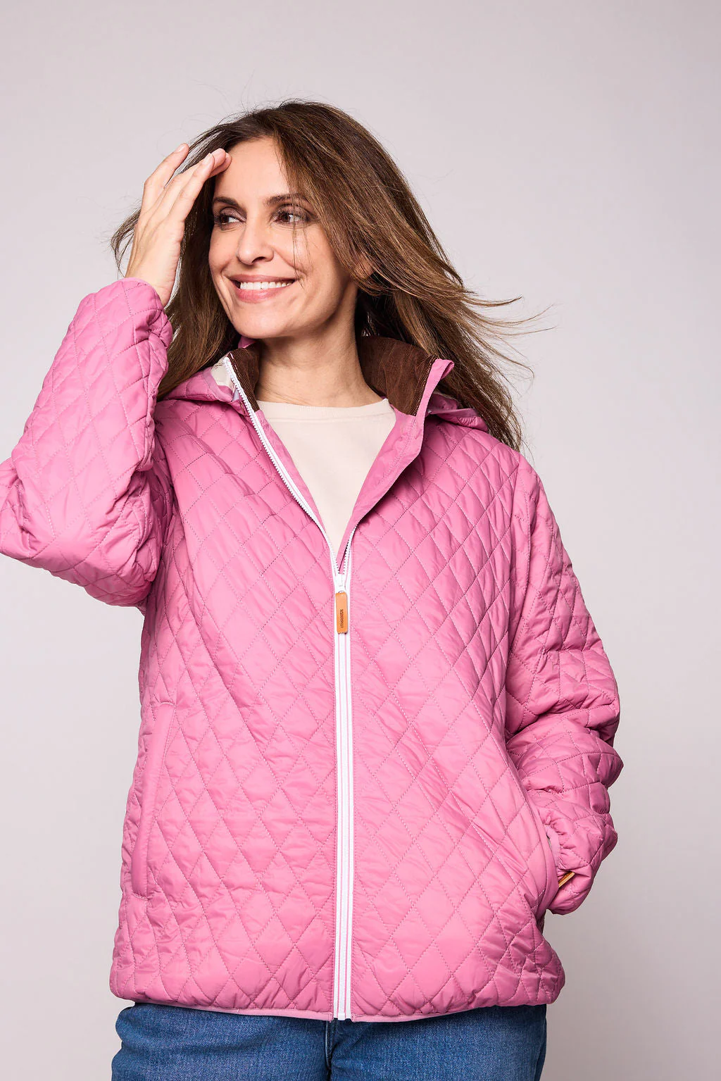 Women's Rose Pink Quilted Puffer Jacket - Image 5