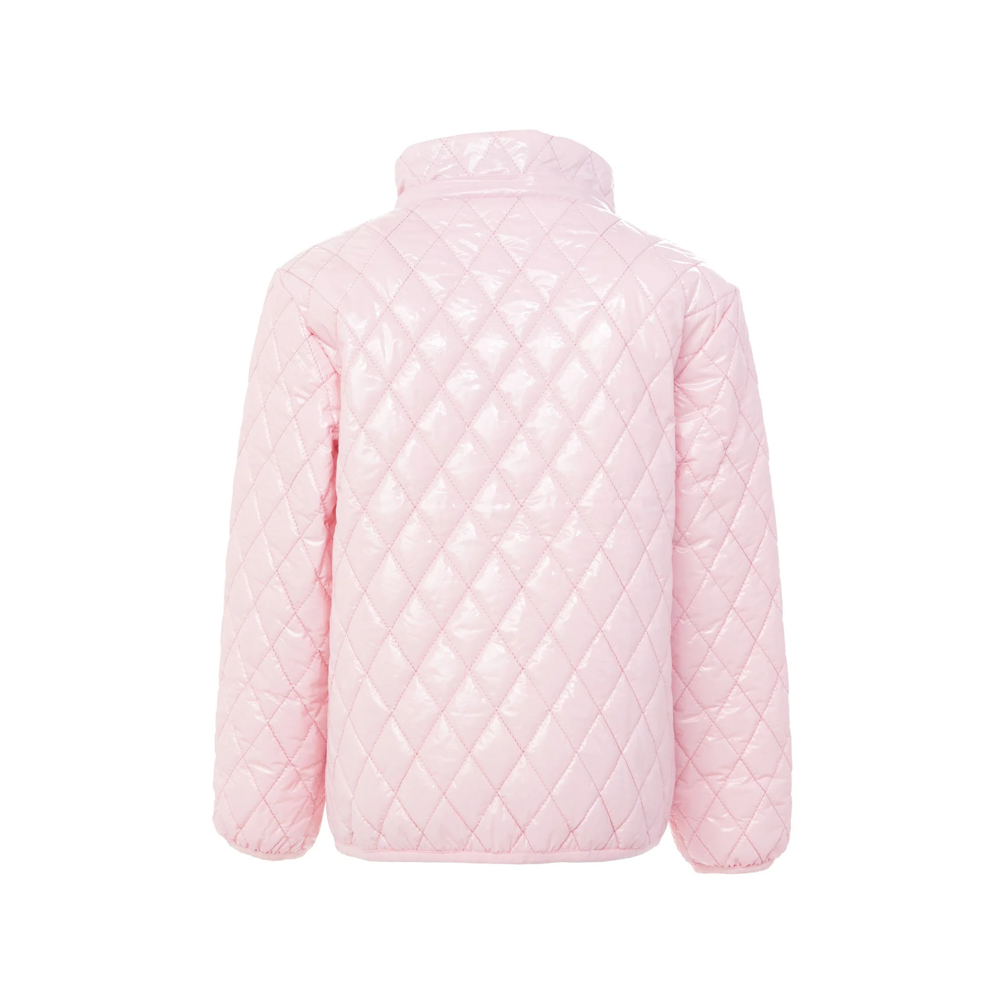 Women's Shiny Ballerina Pink Quilted Puffer Jacket - Image 3