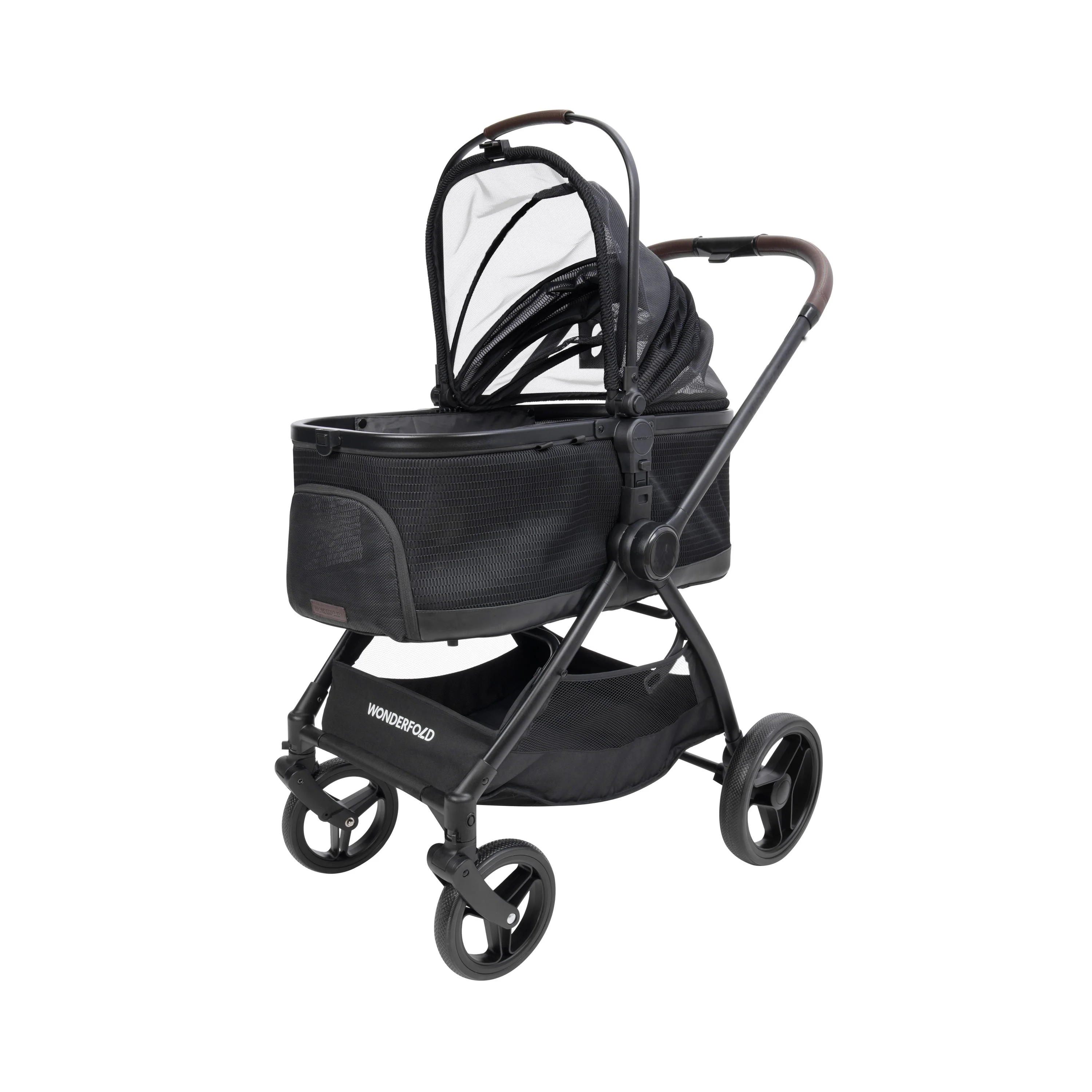 WonderFold P3 Convertible Pet Stroller for Small to Medium Pets in Black - Image 3