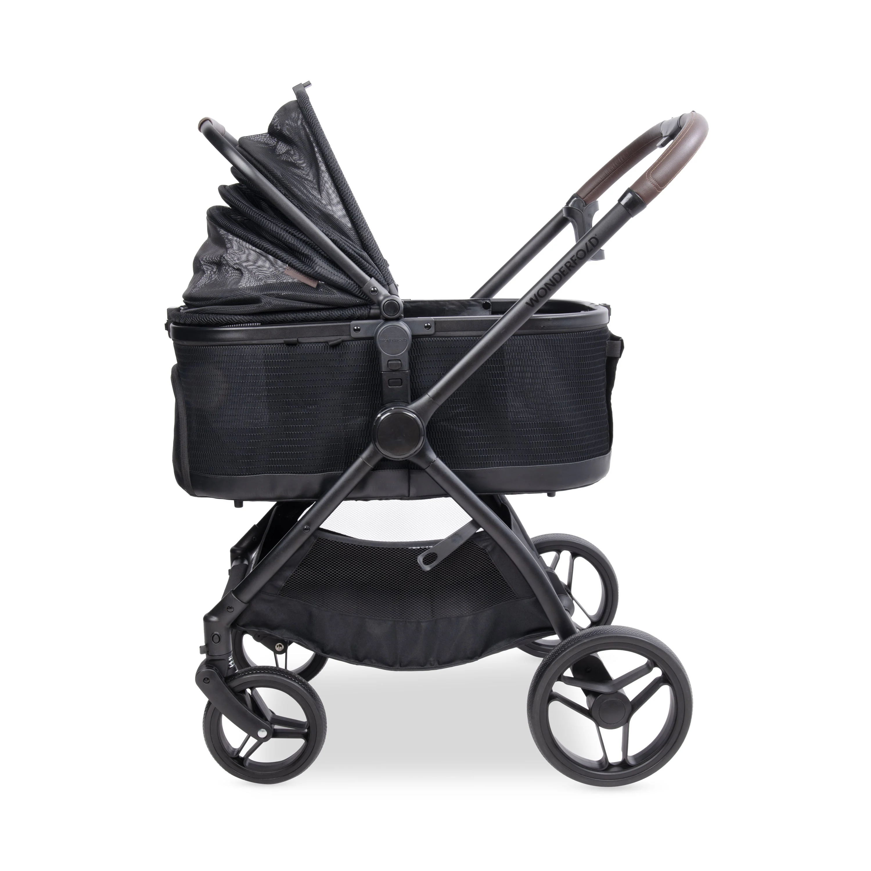 WonderFold P3 Convertible Pet Stroller for Small to Medium Pets in Black - Image 4