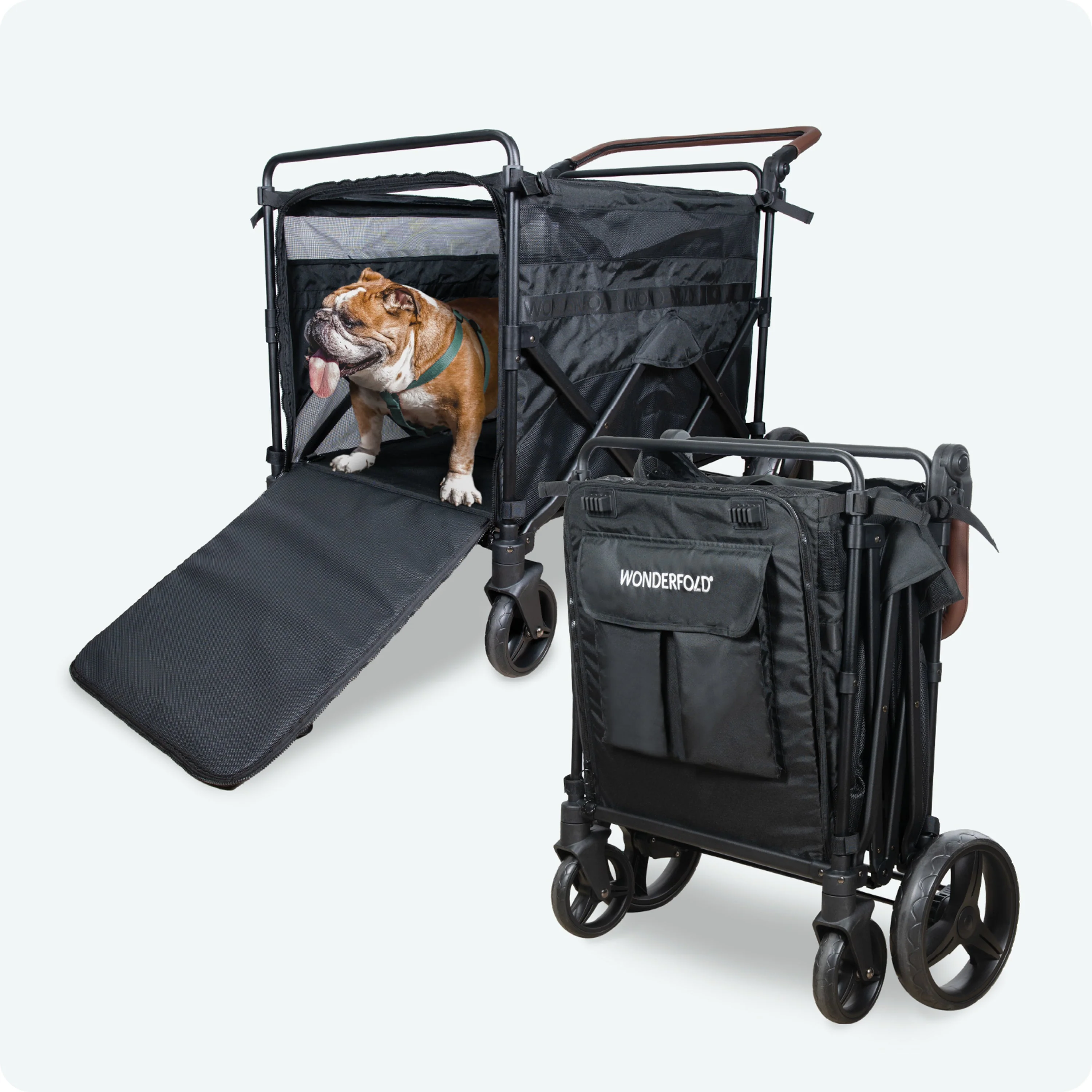 WonderFold PXL Large Pet Stroller Wagon in Black - Image 5